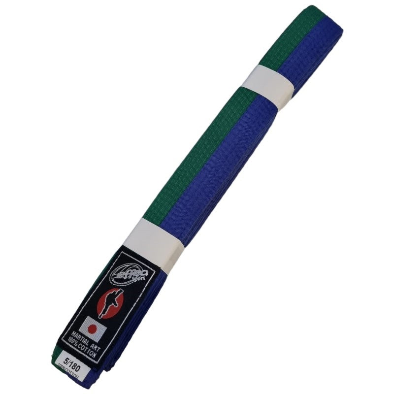 Cintura da Karate Judo Effea EF565 Verde Blu Cotone Arti Marziali
