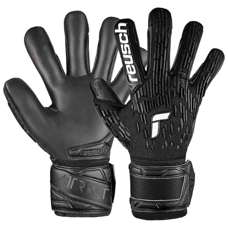 Guanto da Calcio Reusch Attrakt Freegel Silver Adulto Nero 54707357700