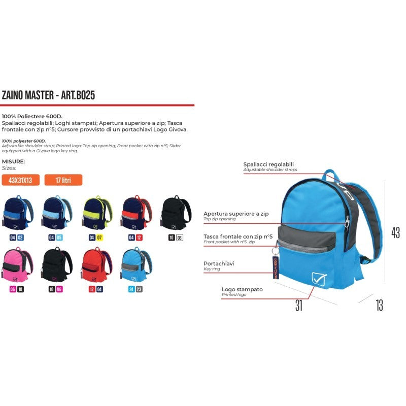 ZAINO MASTER NERO/BIANCO Tg. UNICA