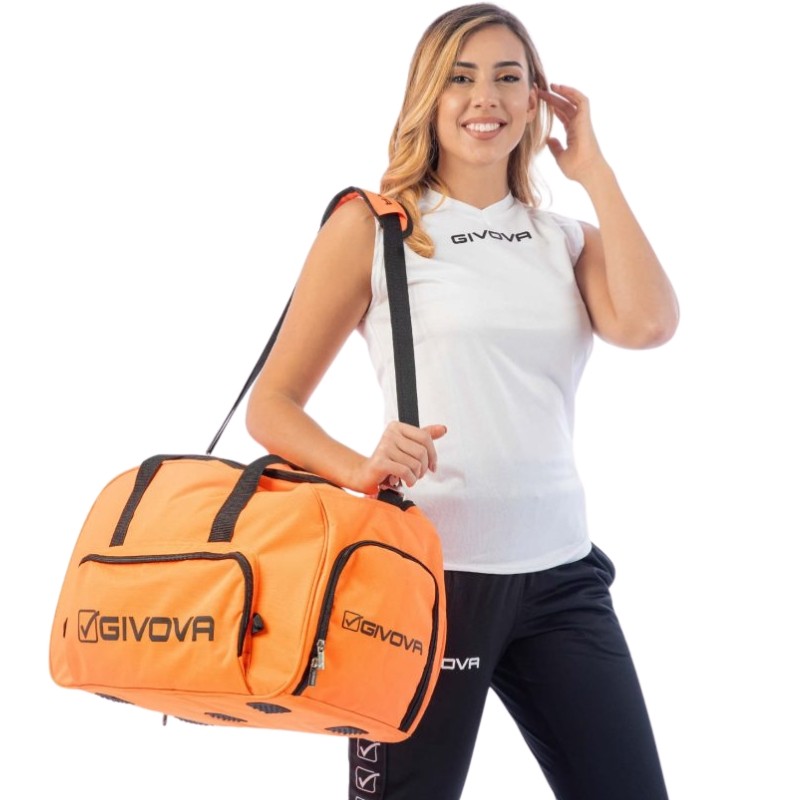 Borsa Givova Brera B041 Arancio Fluo Taglia Unica Fitness Palestra B0410028