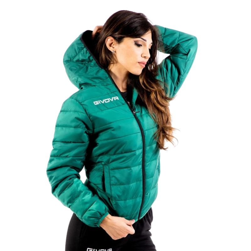 Giubbotto Givova Olanda G013 Piumino Adulto Unisex Verde Scuro Nero G0132610