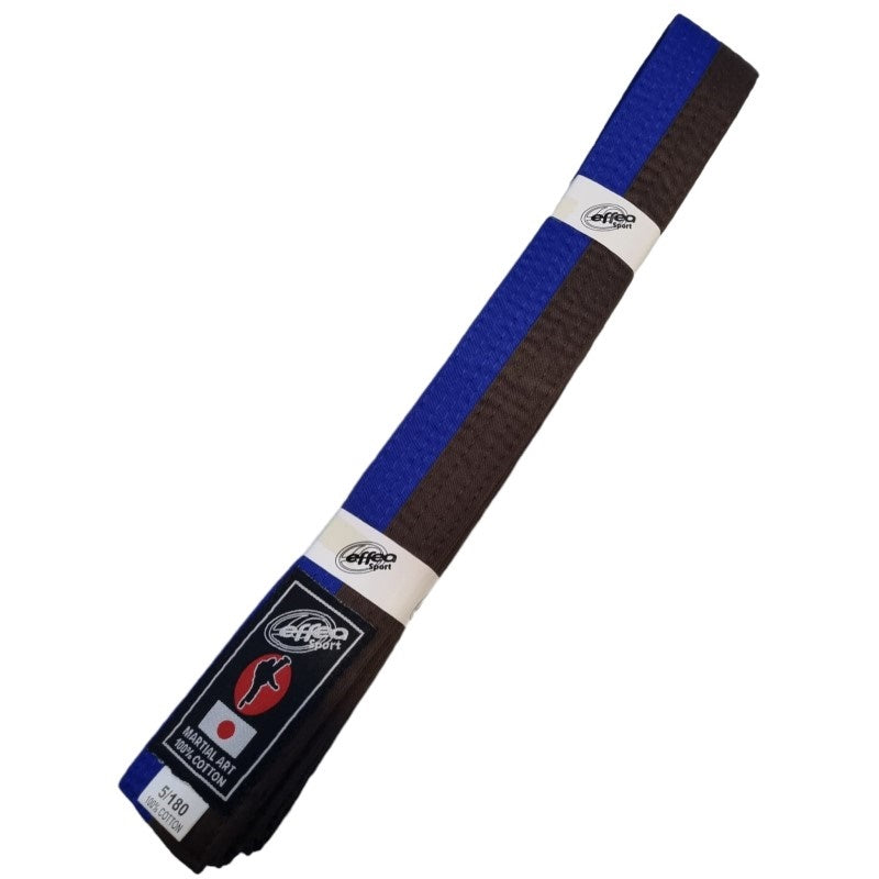 Cintura da Karate Judo Effea EF565 Blu Marrone Cotone Arti Marziali