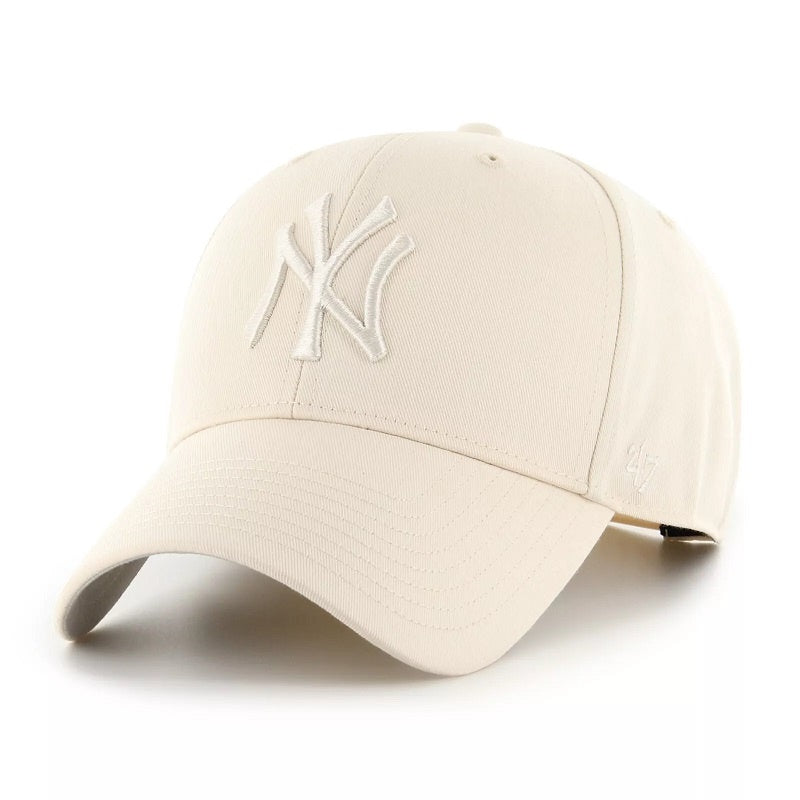 Cappello con Visiera '47 NY Yankees Raised Basic Panna Regolabile BRAC17CTPNTA