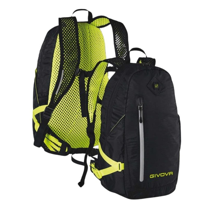 Zaino Arius Givova B040 Unisex Multitasche Nero Giallo Fluo B0401019