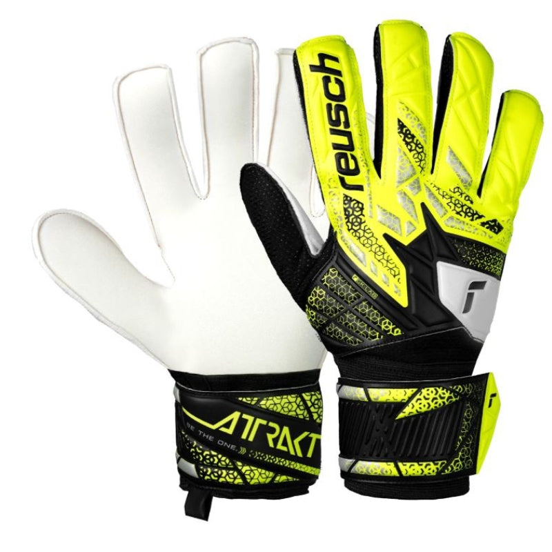 Guanti da Portiere Reusch Attrakt Solid Junior Nero Giallo Calcio 55725157751