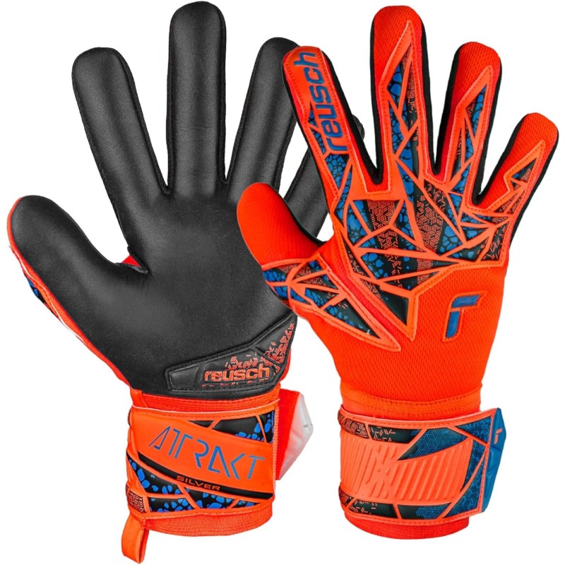 Guanti da Portiere Reusch Attrakt Silver NC Arancio Blu Adulto 54702552211