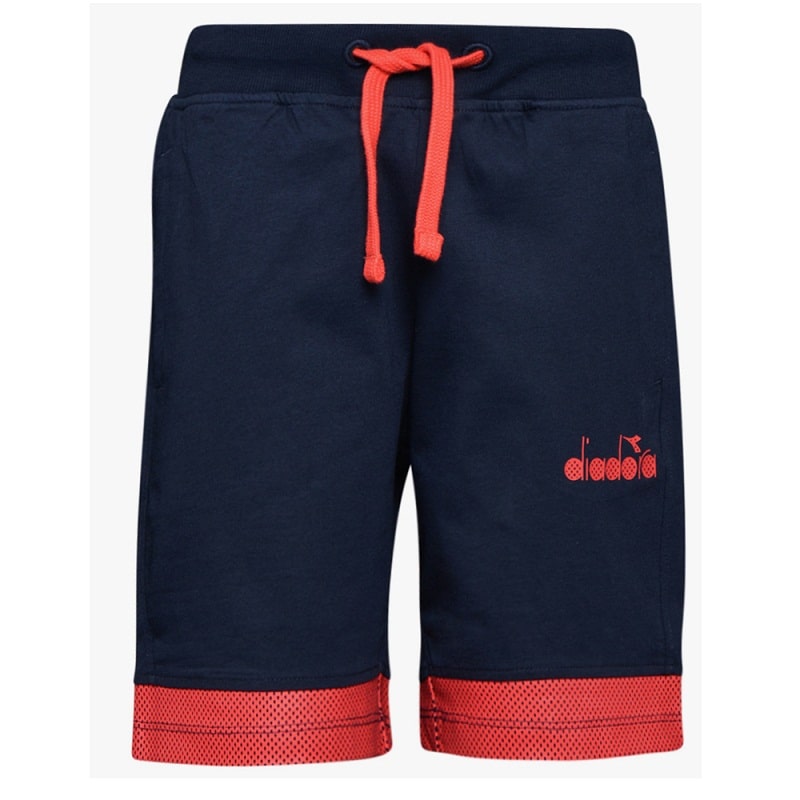 Bermuda Diadora Jb 5 Palle In Cotone Bimbo Ragazzo Blu E Rosso 1021759080160063