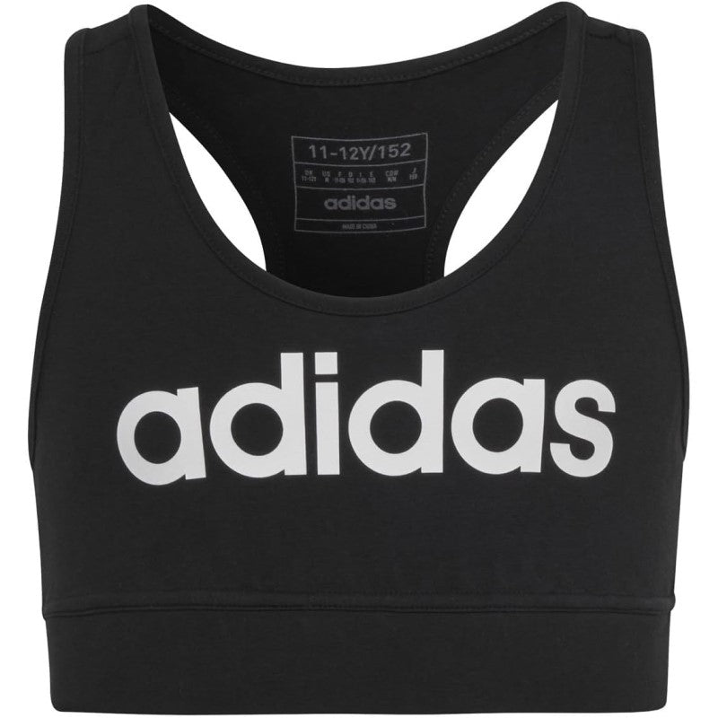 Canotta Sportiva da Ragazza Adidas Linear Cotone Top Bra Nero IC3155