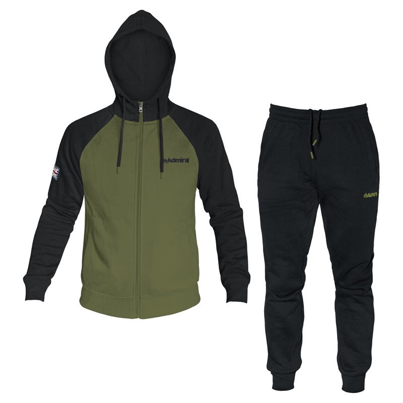 Tuta da Uomo Admiral AD2970AW144 con Cappuccio Full Zip Felpata Nero Verde
