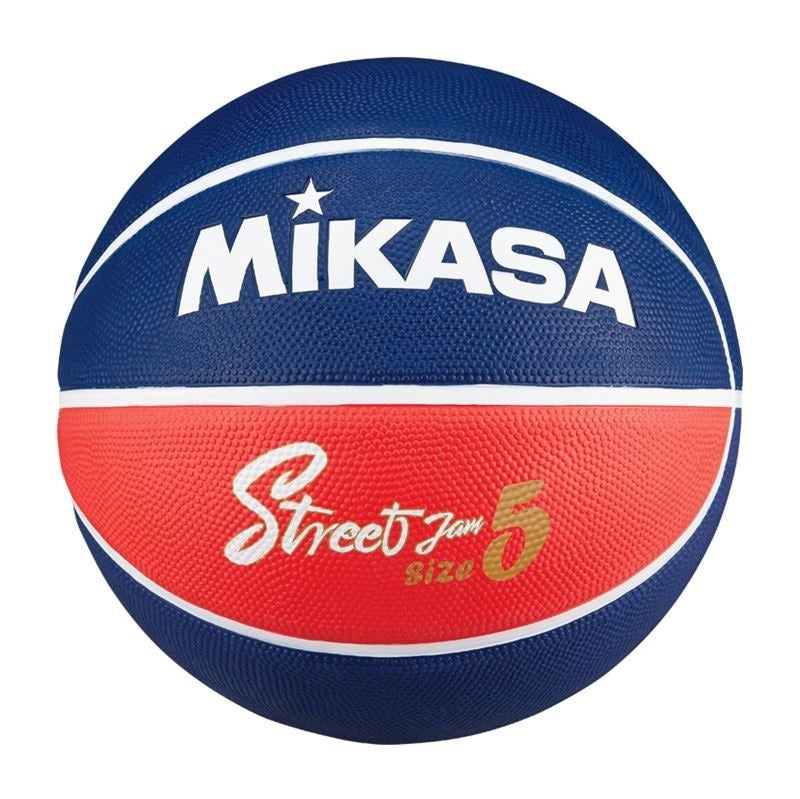 Pallone da Basket Mikasa Street Jam Gomma Rosso Blu N°5 BB502BNBRW