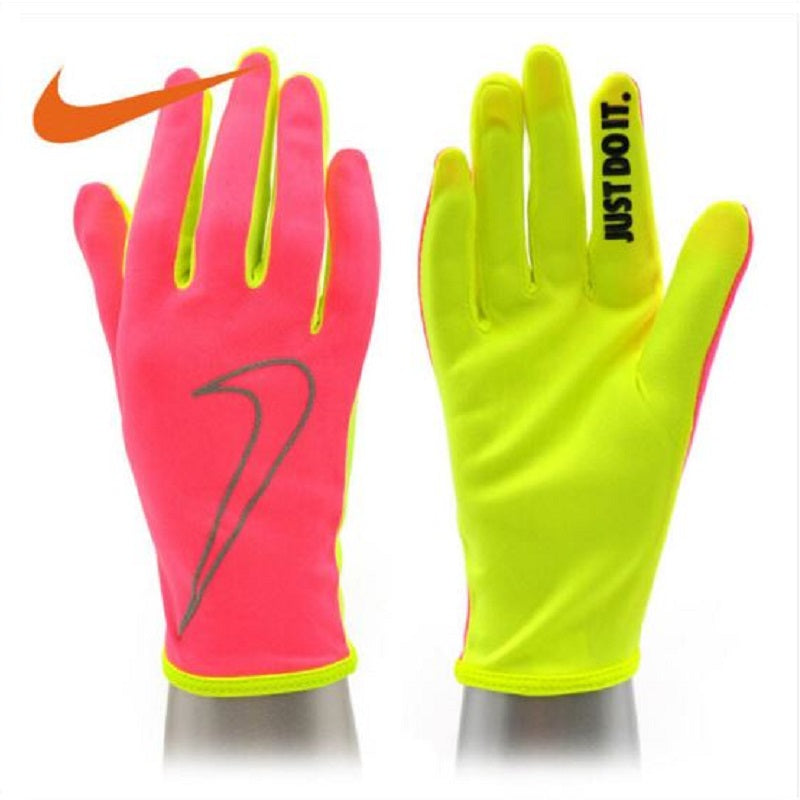 Guanti da Donna Nike Rally Run Fitness Running Corsa Rosa Giallo NRGA1677
