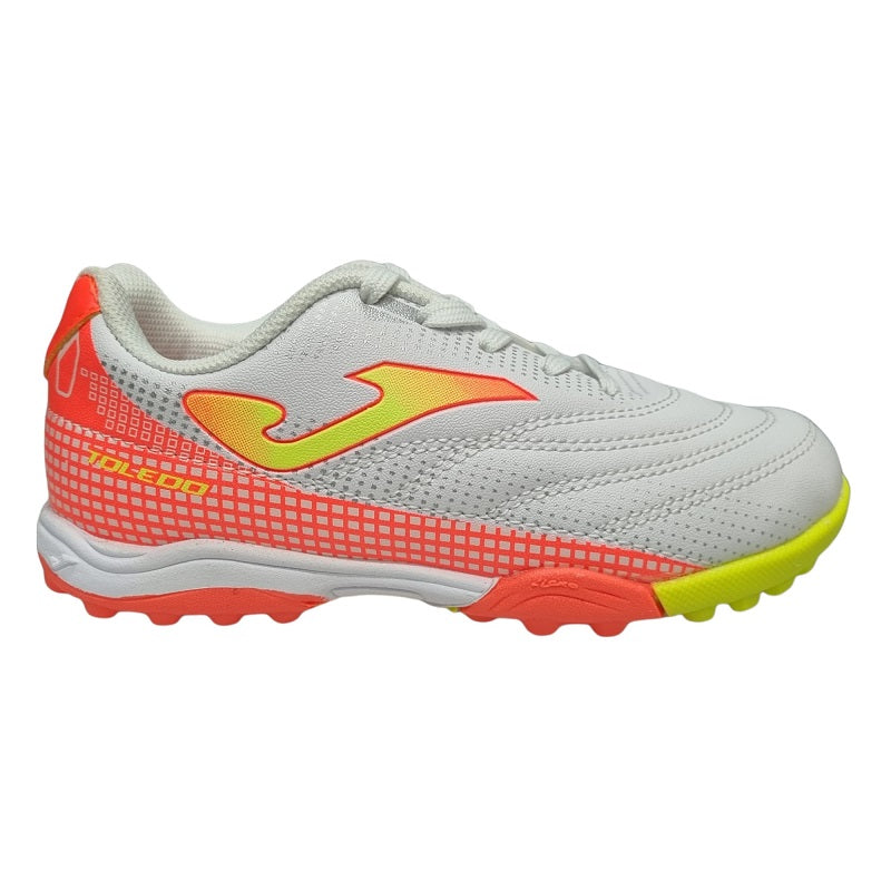 Scarpe da Calcetto Joma Toledo Jr 2102 Turf Bianco Giallo TOJW2102TF