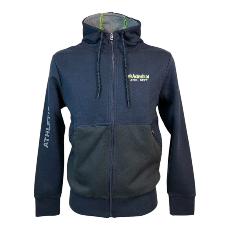 Felpa da Uomo Admiral AD2664 Felpata Full Zip Cappuccio Blu A2AD2664AW101