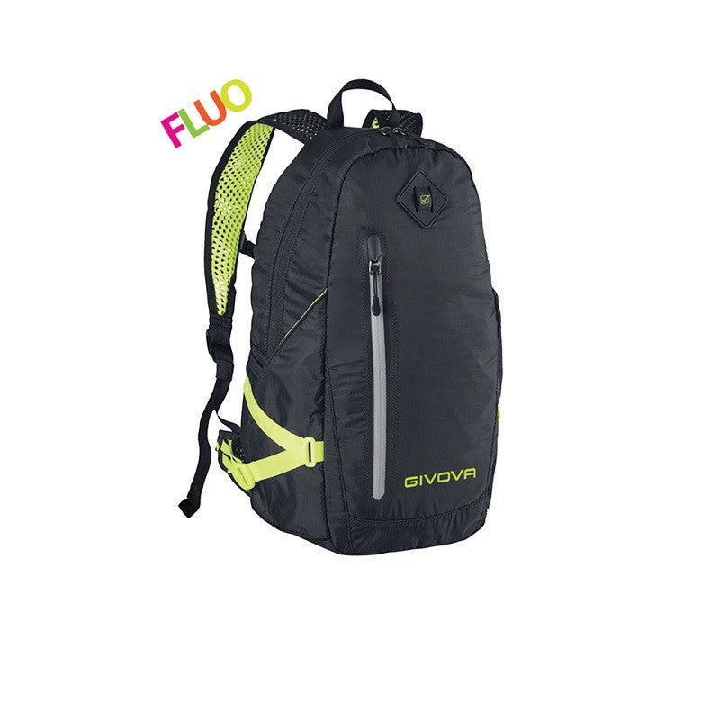 Zaino Arius Givova B040 Unisex Multitasche Nero Giallo Fluo B0401019
