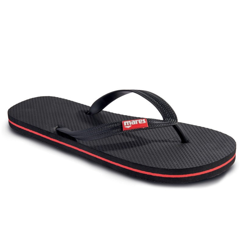 Infradito Mares 440738BK Ciabatta Adulto Mare Spiaggia Piscina Nero Rosso