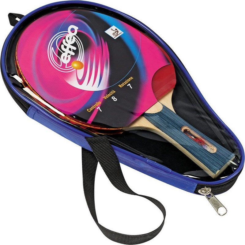 Racchetta Ping Pong Effea Rosso Nero Tennis Tavolo Liscia Sport 5008