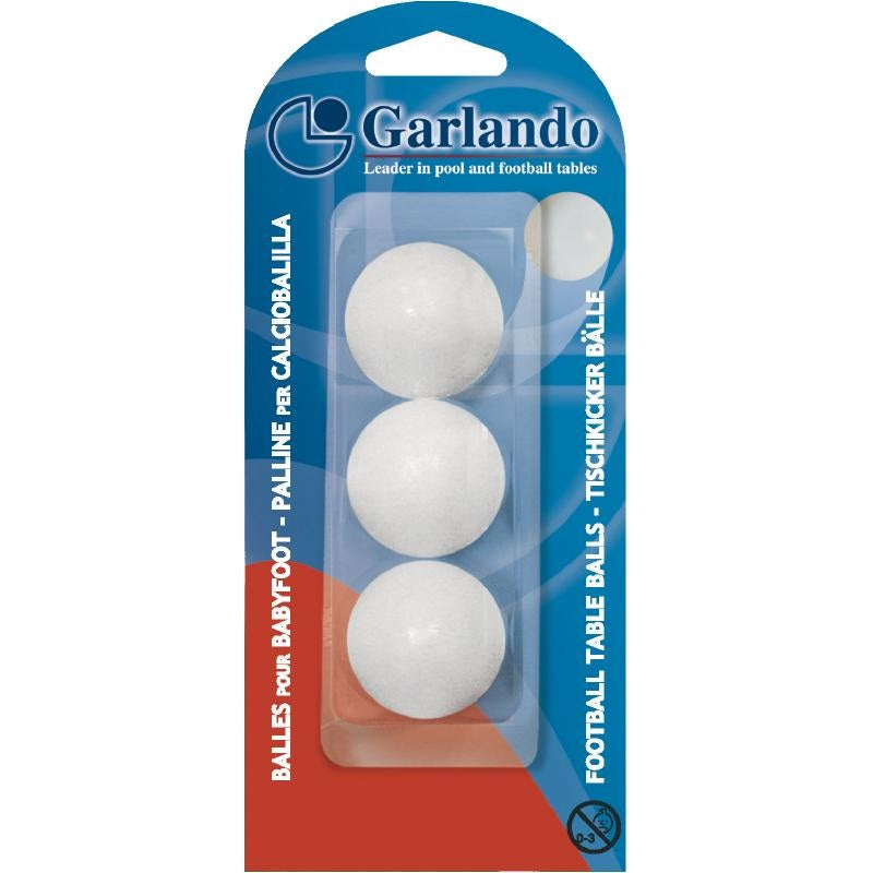 Palline da Calciobalilla Set Composto da 3 Palline Bianche Garlando BLI-3PB