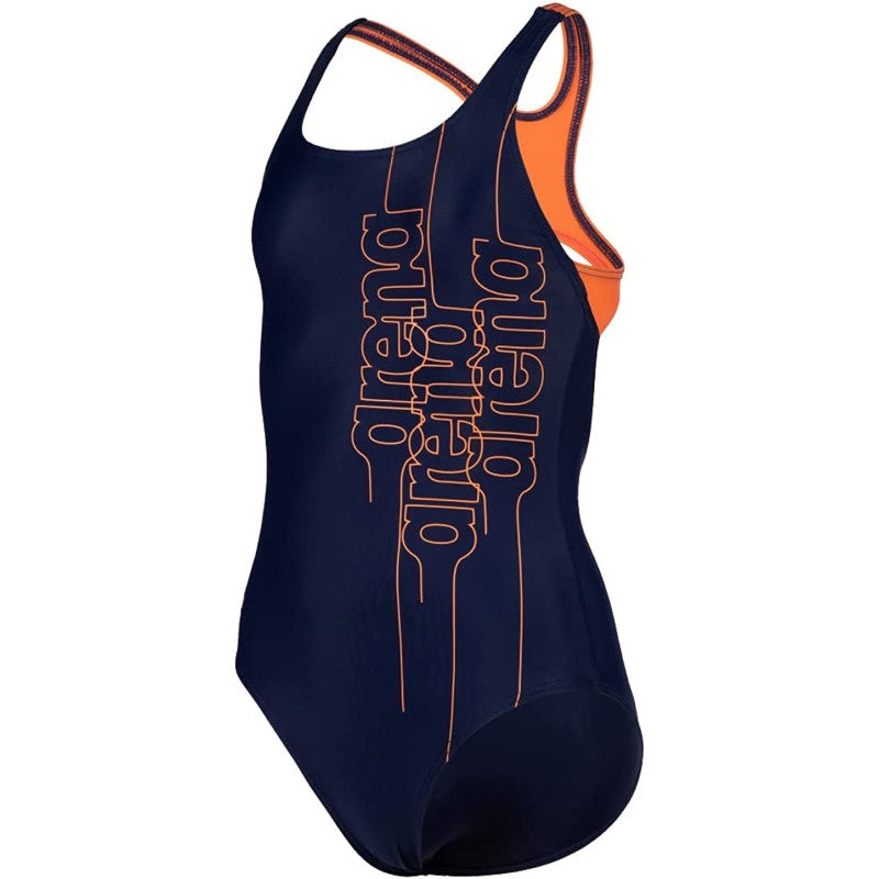 Costume da Ragazza Intero Swim Pro Back Graphic Blu Arancio Nuoto 005115730