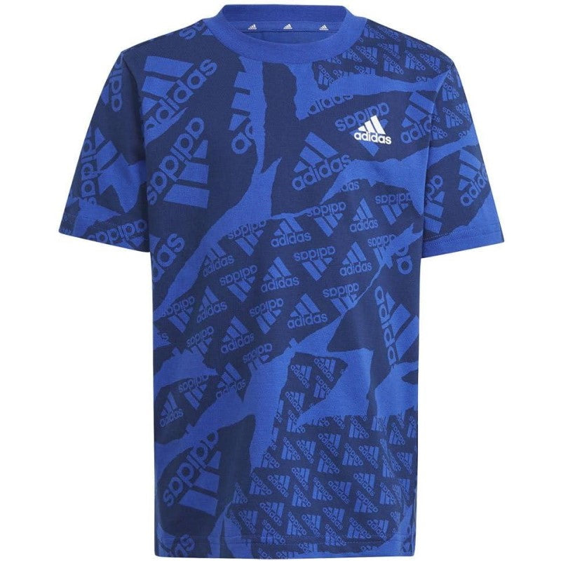 Maglia da Bambino Adidas Camlog T-Shirt Girocollo Cotone Blu IS2561