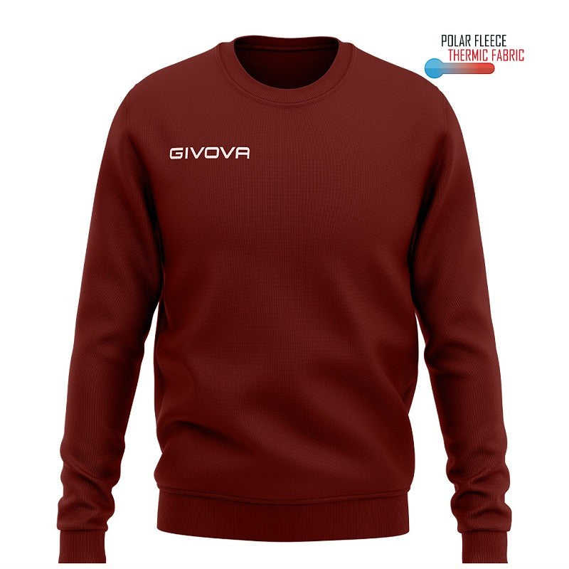 Felpa Girocollo Givova MA019 Granata Polarfleece Unisex Pile MA0190008