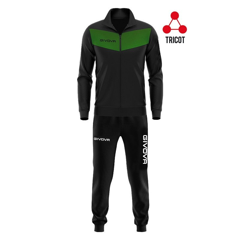 Tuta Givova VISA 4S TRIACETATO Nero Verde Unisex Fitness Sport TR018SUM1013