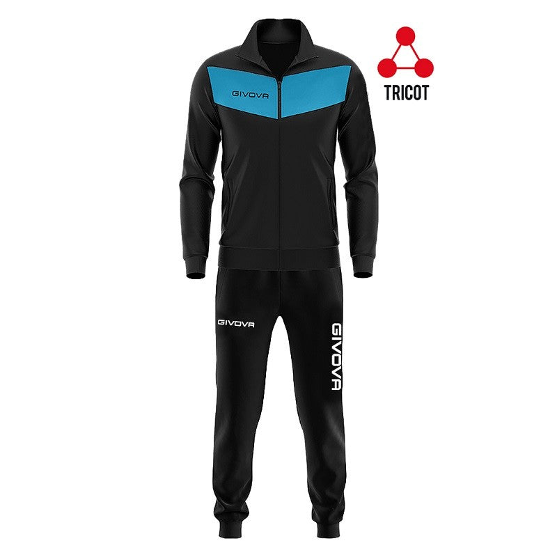 Tuta Givova VISA 4S TRIACETATO Nero Turchese Unisex Fitness Sport TR018SUM1024
