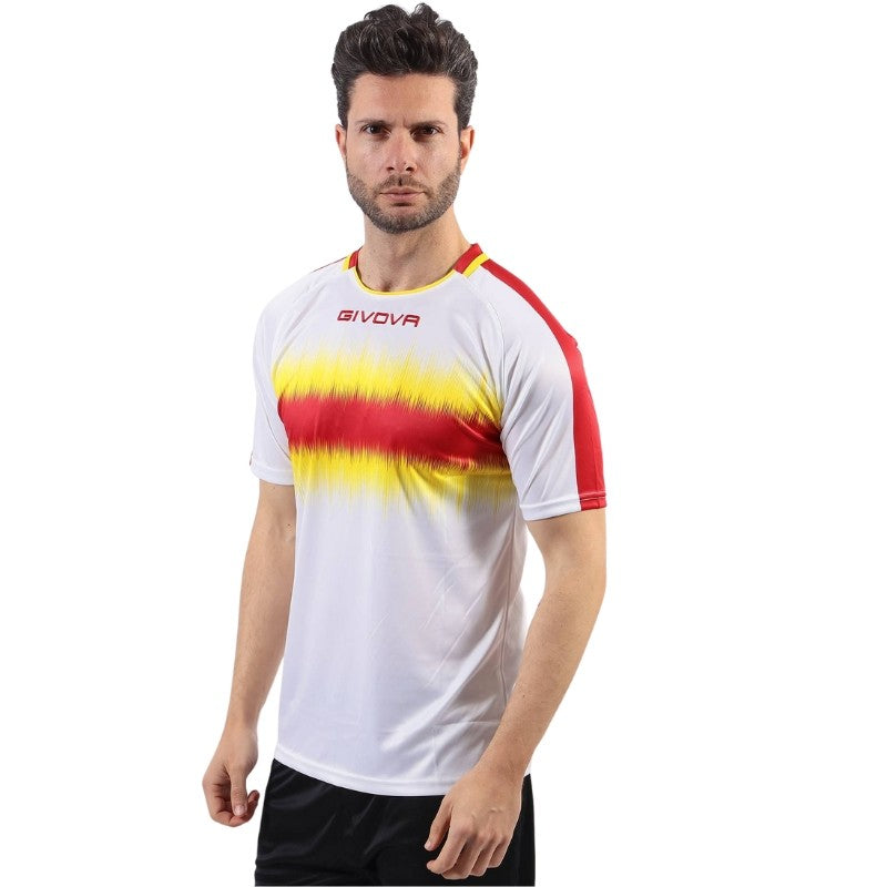 Maglia Givova Radio Shirt Interlock MA032 Calcio Rosso Giallo Unisex MA0321207