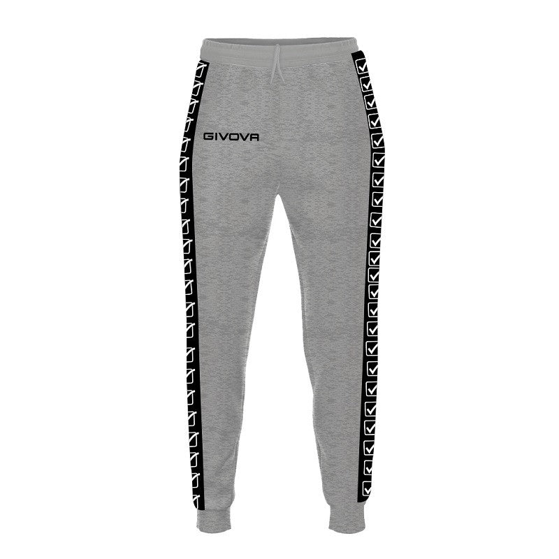 Pantalone Terry Band Givova BA12 Unisex Cotone Leggero Grigio Melange Chiaro BA120043